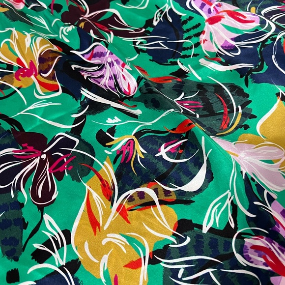 SALONI NWT Eden Floral Dress in Emerald 100% Silk Size 6 - Picture 9 of 14